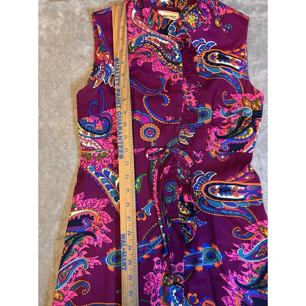 VNTG Liberty House Hawaii Paisley Boho Floral Psychedelic Floral Dress 70 XS S - Picture 9 of 9